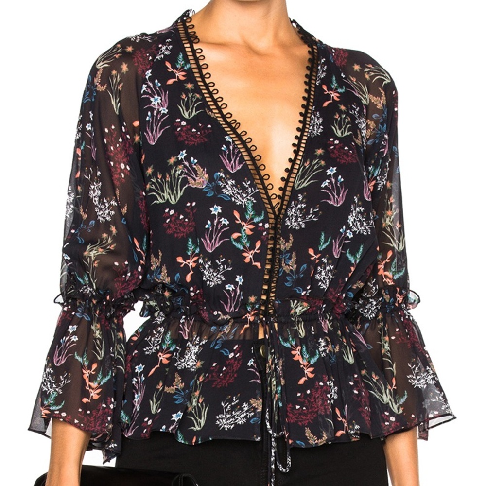 Nicholas floral drawstring top